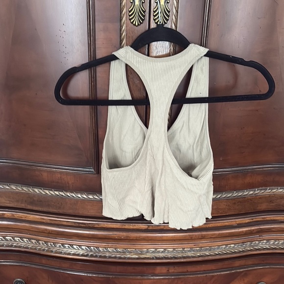 Beige Ribbed Tank Top - Picture 3 of 3